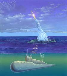 Lancement du missile par le sous-marin